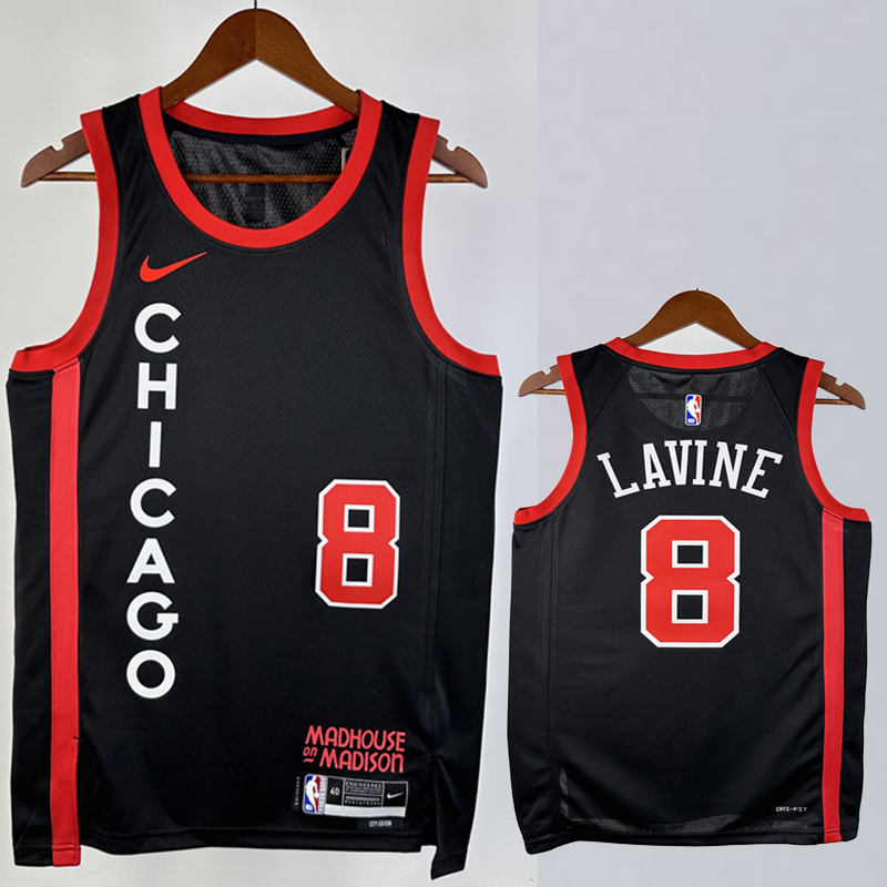 23-24 BULLS LAVINE #8 Black City Edition Top Qu...