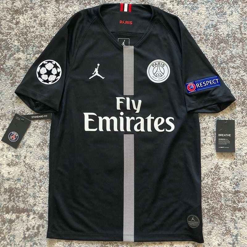 2018-2019 PSG Paris Jordan Black Retro Soccer J...