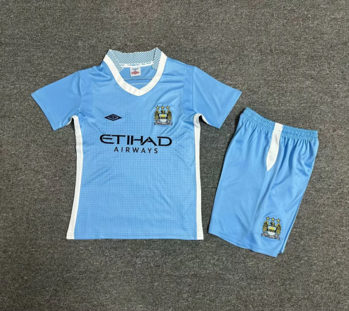2011-2012 Man City Home Kids Retro Soccer Jersey