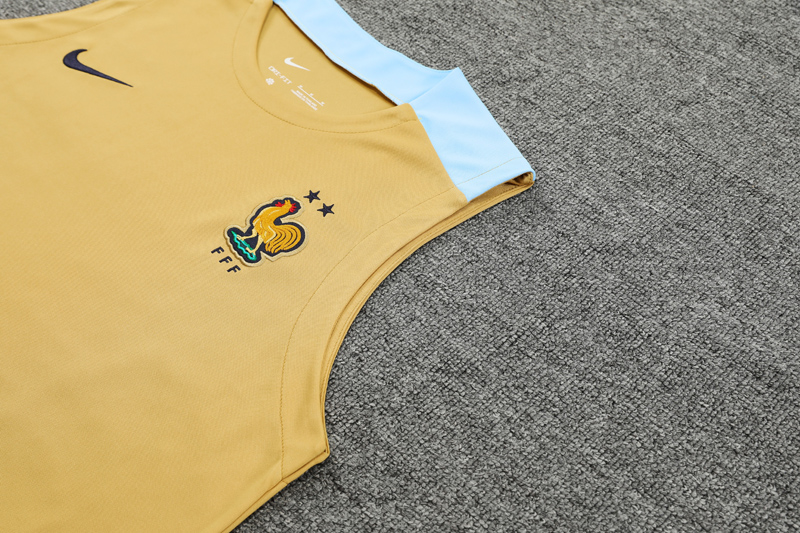 24-25 France Yellow Tank top and shorts suit