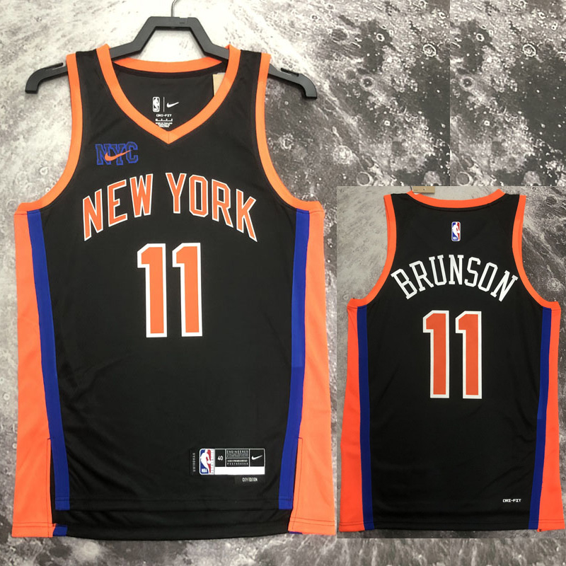 22-23 KNICKS BRUNSON #11 Black City Edition Top...