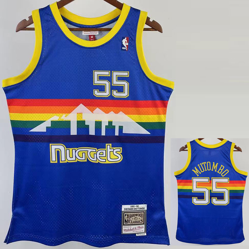 1991-92 Nuggets MUTOMBO #55 Blue Retro Top Qual...