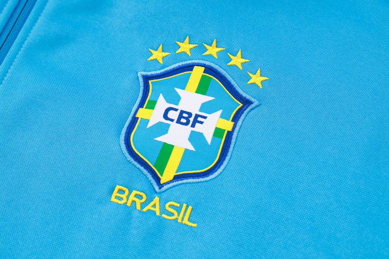 24-25 Brazil Lake blue Hoodie Jacket Tracksuit #F560