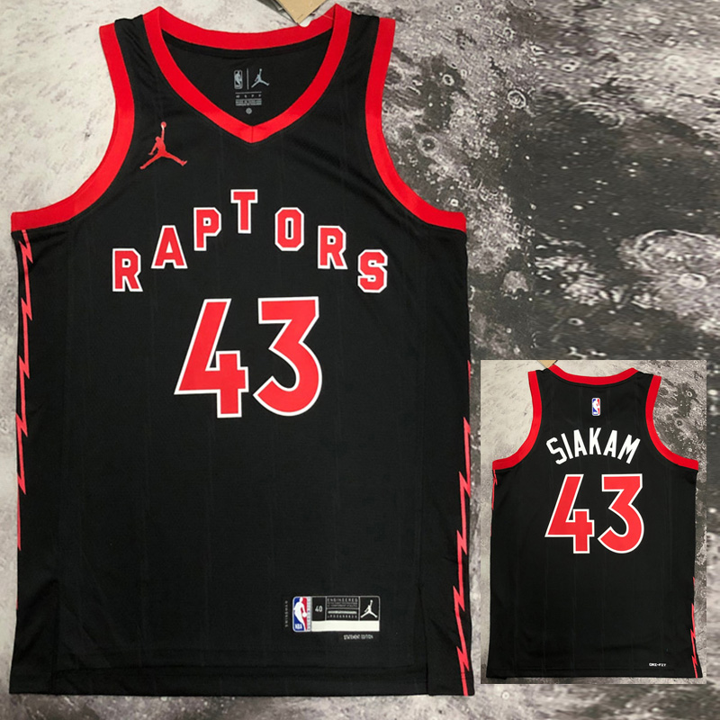 22-23 RAPTORS SIAKAM #43 Black red Top Quality ...