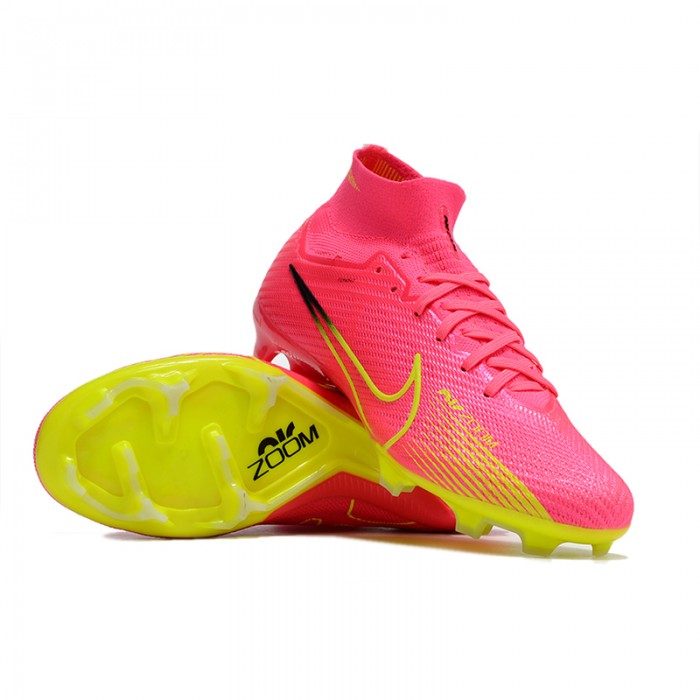 Air Zoom Mercurial Superfly IX Elite FG High Soccer Shoes-Pink/Yellow-5963771
