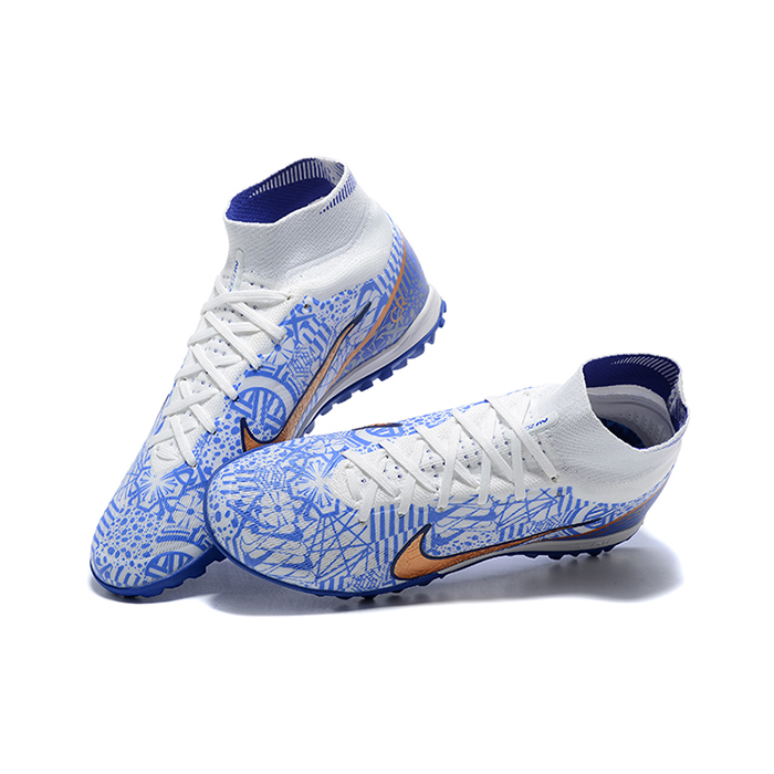 Superfly 8 Academy TF High Soccer Shoes-White/Blue-7464904