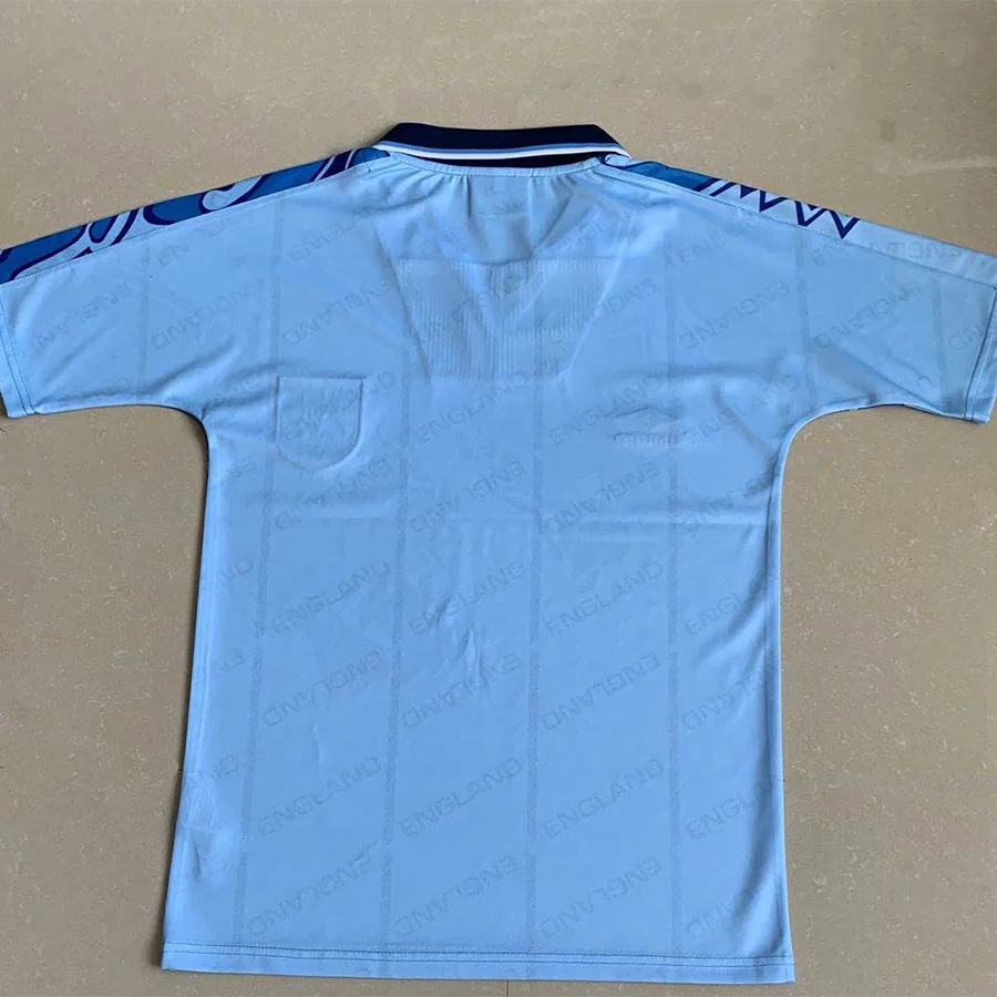 1992 England Away Blue Retro Soccer Jersey