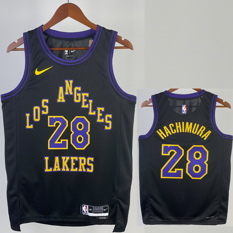 23-24 LAKERS HACHIMURA #28 Black City Edition T...