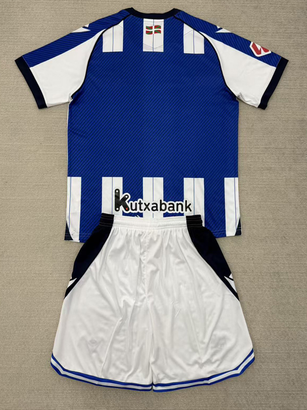 25-26 Real Sociedad Home Kids Soccer Jersey