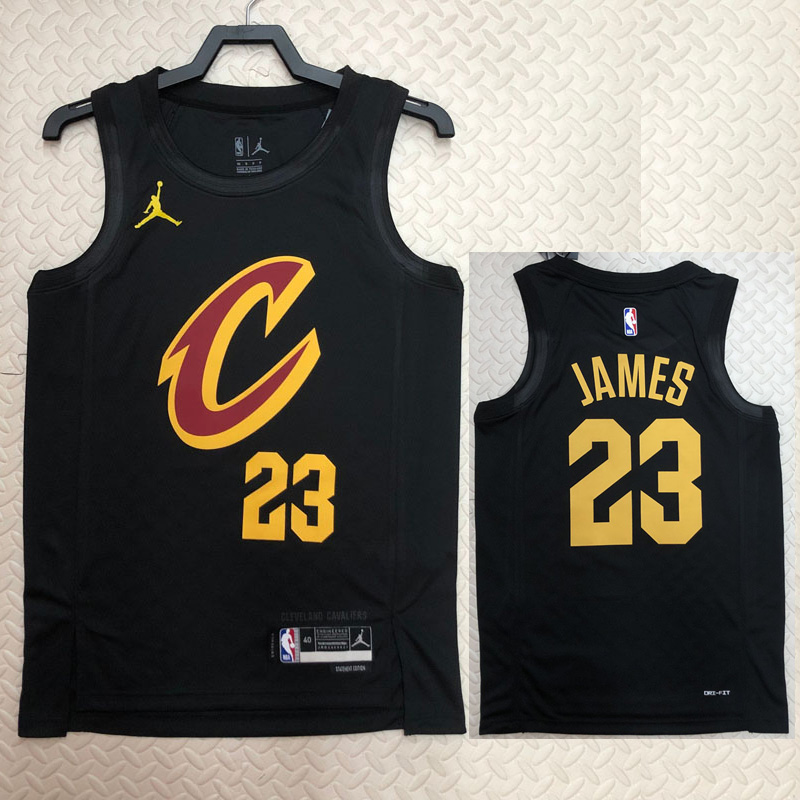 22-23 Cleveland Cavaliers JAMES #23 Black Top Q...