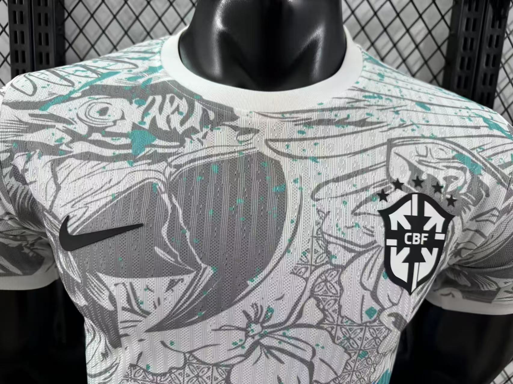 25-26 Brazil Grey Blue Special Edition Player Version Soccer Jersey