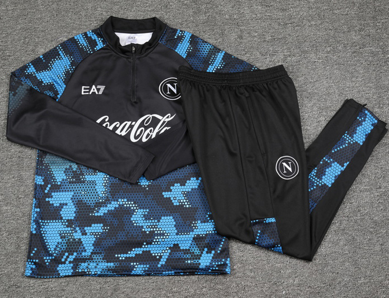 24-25 Napoli Blue Black Half Pull Tracksuit (半拉链)