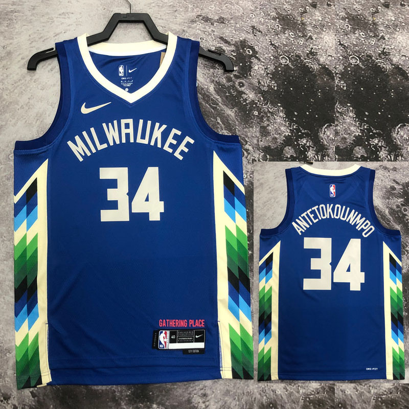 22-23 BUCKS ANTETOKOUNMPO #34 Blue City Edition...