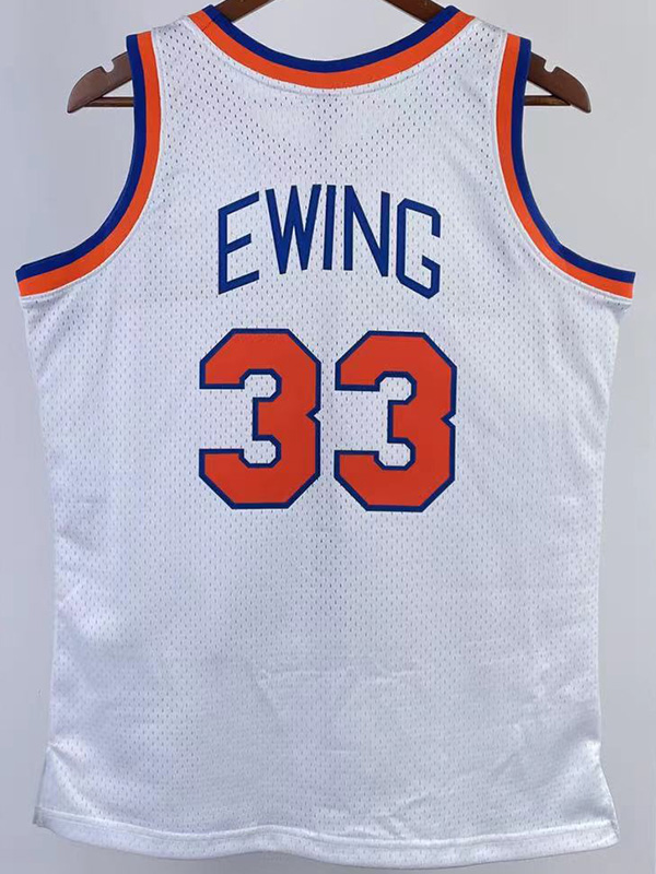 1991-92 KNICKS EWING #33 White Retro Top Qualit...