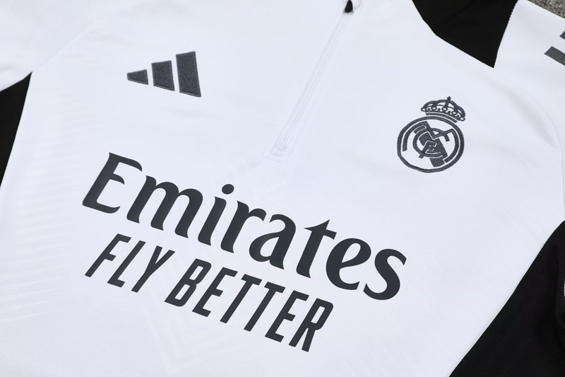 2024-25 RMA White Half Pull Tracksuit (半拉链)