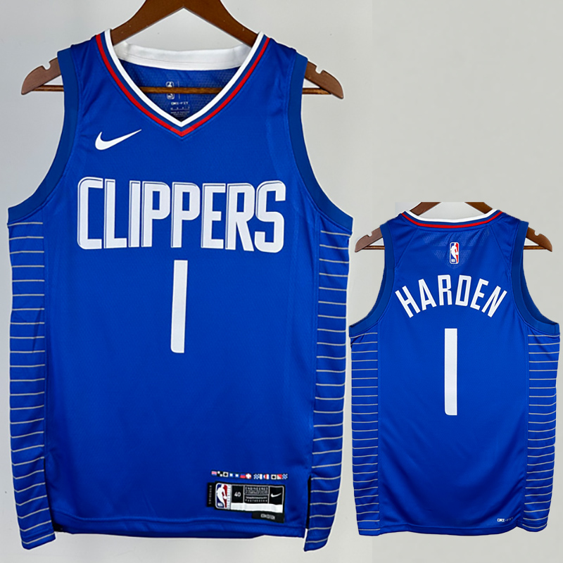 22-23 CLIPPERS HARDEN #1 Blue Top Quality Hot P...