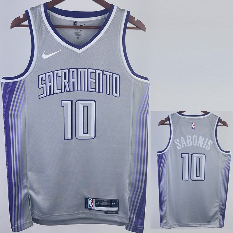 22-23 Kings SABONIS #10 Grey City Edition Top Q...