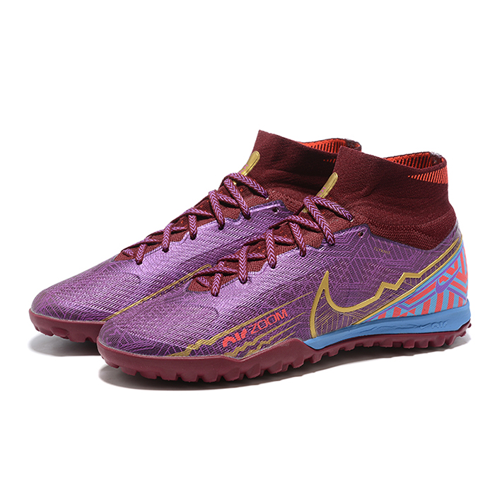 Superfly 8 Academy TF High Soccer Shoes-Wine Red/Gold-6748786