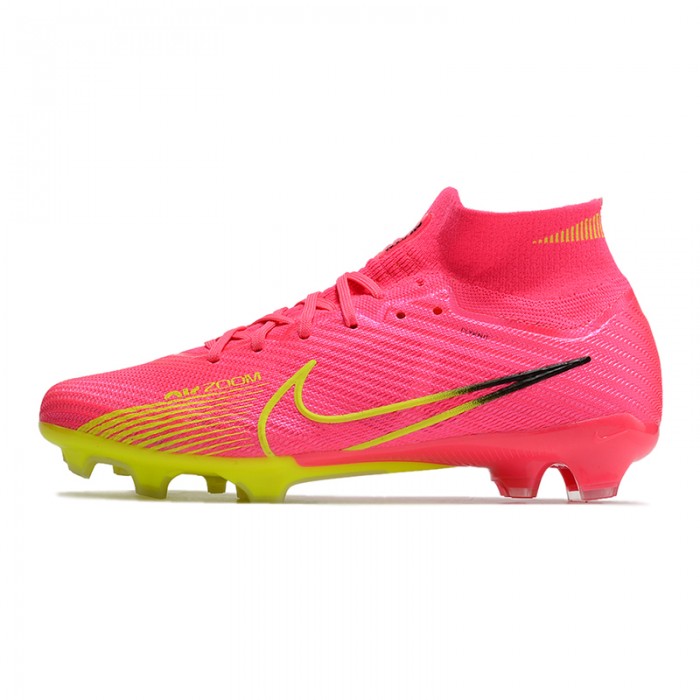 Air Zoom Mercurial Superfly IX Elite FG High Soccer Shoes-Pink/Yellow-5963771