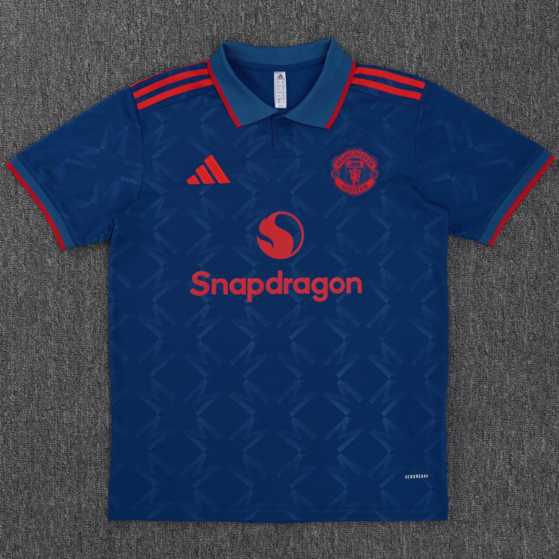 25-26 Man Utd Fancy blue Polo Short Sleeve