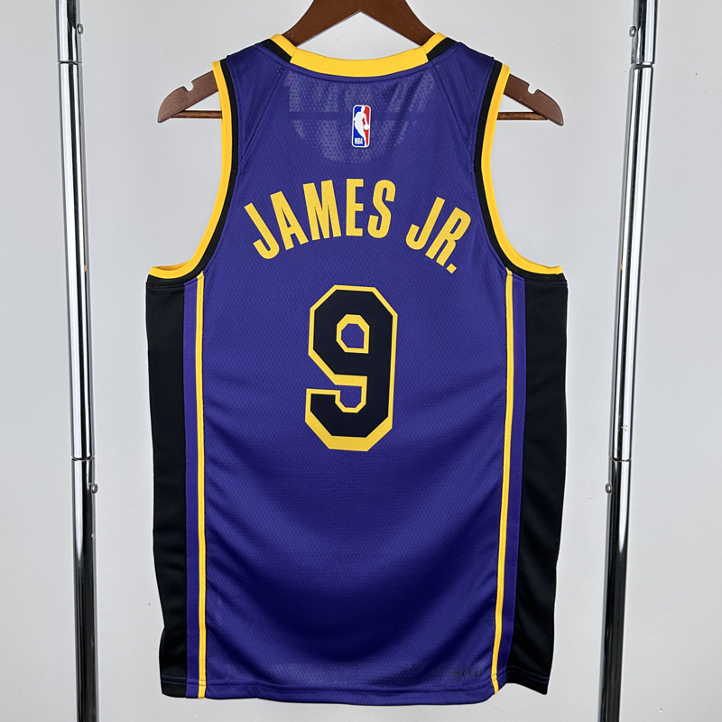 22-23 LAKERS JAMES JR. #9 Purple Top Quality Hot Pressing NBA Jersey (Trapeze Edition) 飞人版