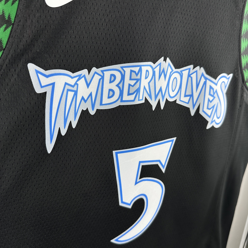 2017-2018 TIMBERWOLVES EDWARDS #5 Black Retro Top Quality Hot Pressing NBA Jersey