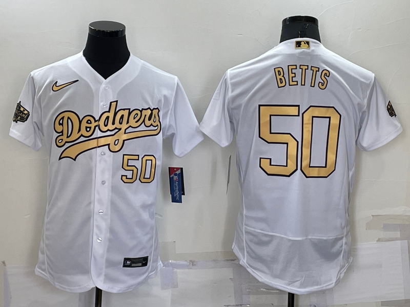 2022 Men's Los Angeles Dodgers Betts 50 white MLB Jersey
