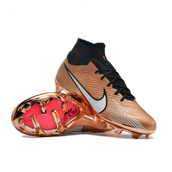 Air Zoom Mercurial Vapor XV Elite AG High Soccer Shoes-Gold/Black-1542650