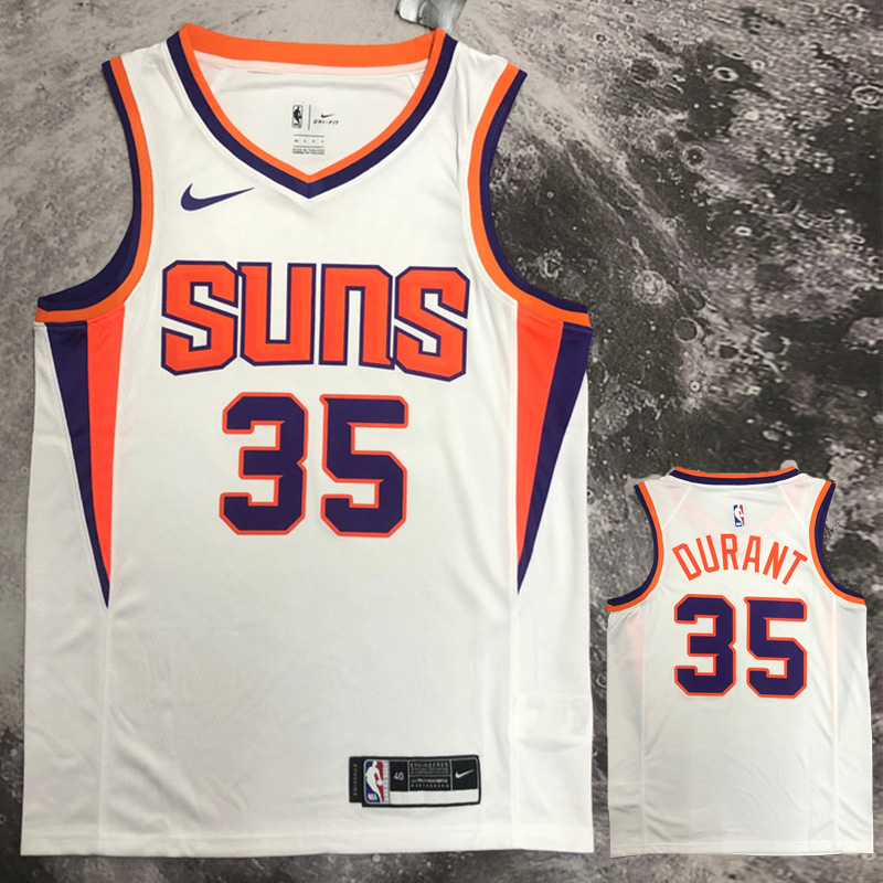 SUNS DURANT #35 White Top Quality Hot Pressing ...
