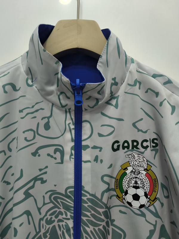 24-25 Mexico Blue & White Double Sided Windbreaker (双面风衣)