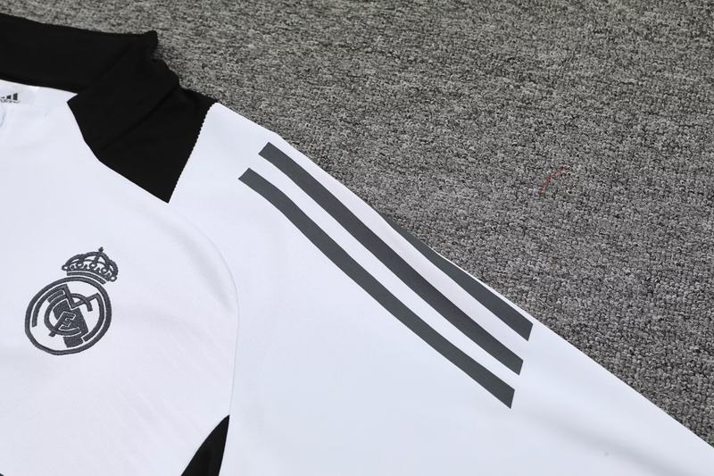 2024-25 RMA White Half Pull Tracksuit (半拉链)