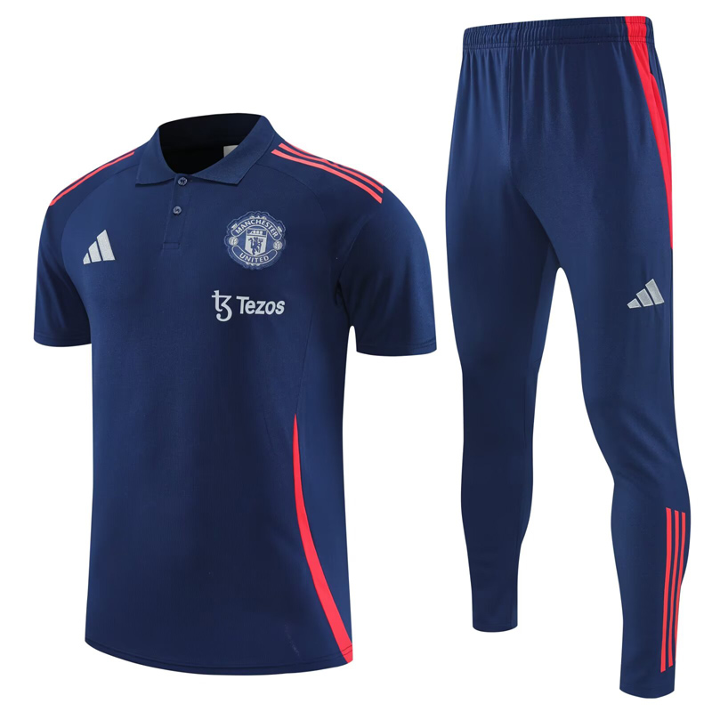 25-26  Man Utd Royal blue Polo Tracksuit