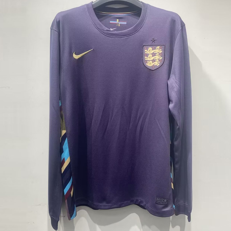 2024 England Away Long Sleeve Soccer Jersey (长袖)