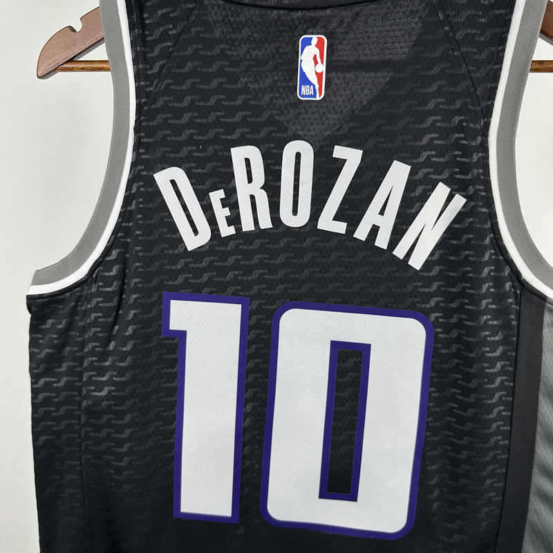 23-24 Kings DEROZAN #10 Black Top Quality Hot Pressing NBA Jersey