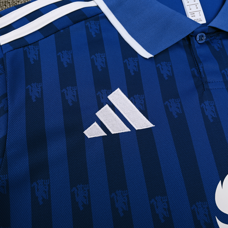25-26 Man Utd Blue Polo Short Sleeve