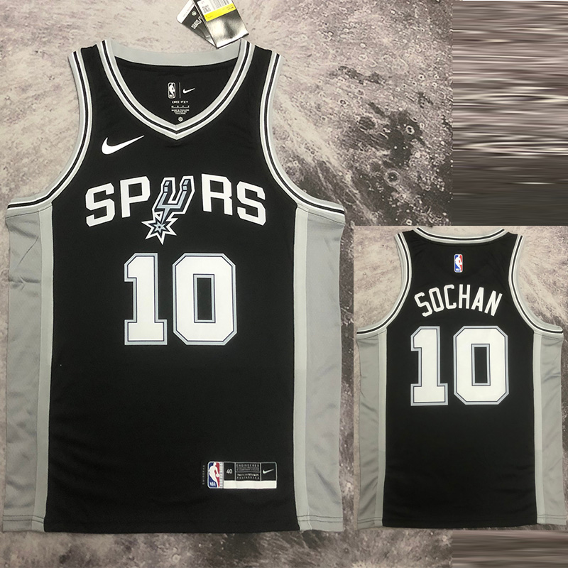 22-23 SA Spurs SOCHAN #10 Black Top Quality Hot...