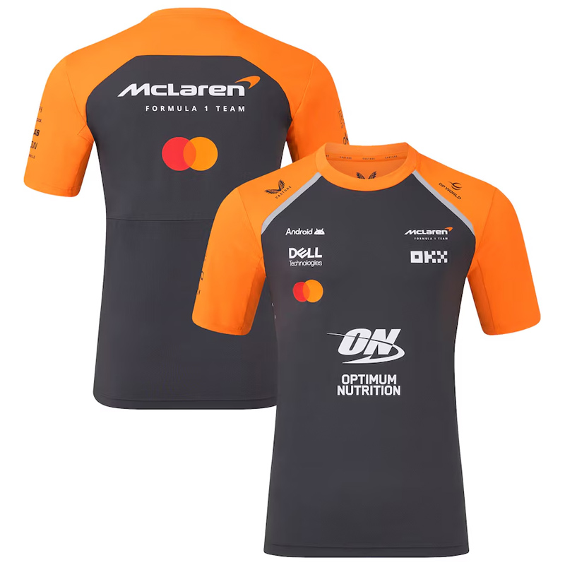 2025 McLaren Black T-Shirts Racing Suit (圆领)
