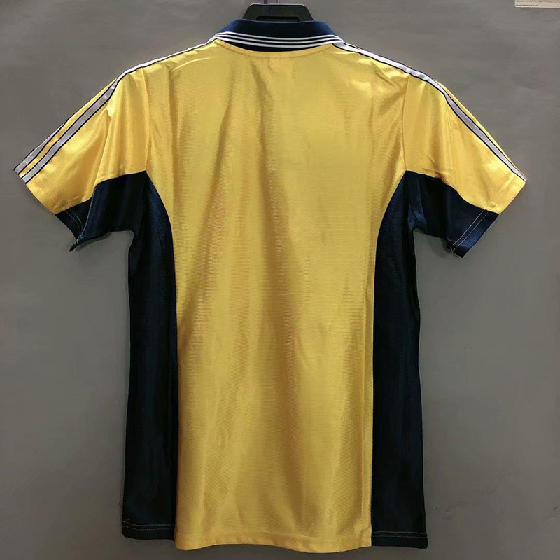 1998-1999 Marseille Away Yellow Retro Soccer Je...