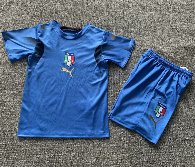 2006 Italy Home Kids Retro Soccer Jersey