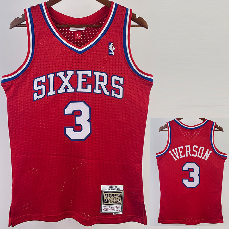 1996-97 76ERS IVERSON #3 Red Retro Top Quality ...