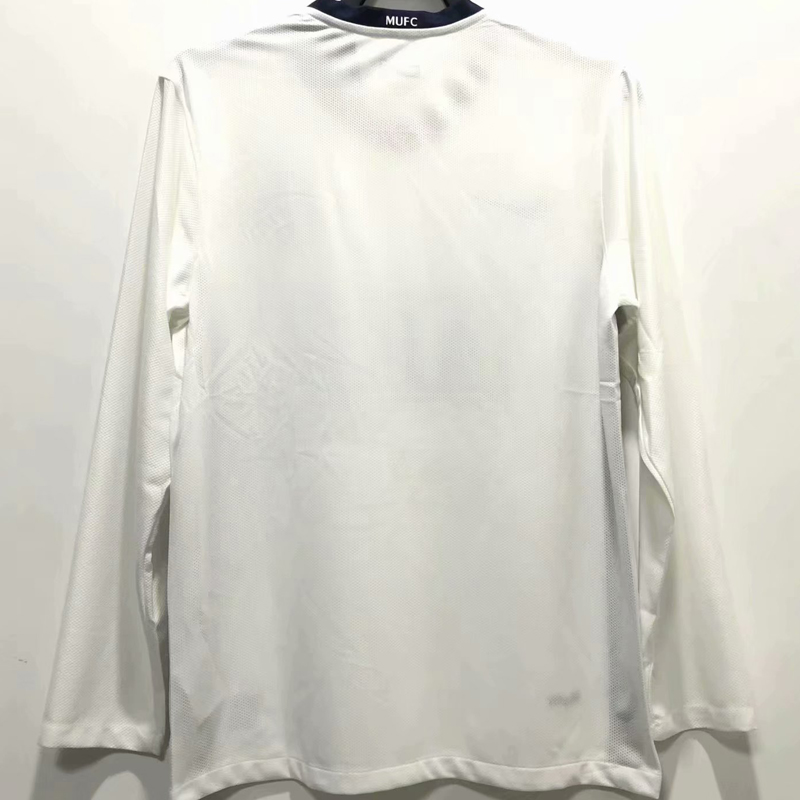 2008-2009 Man Utd Away Long Sleeve Retro Soccer...