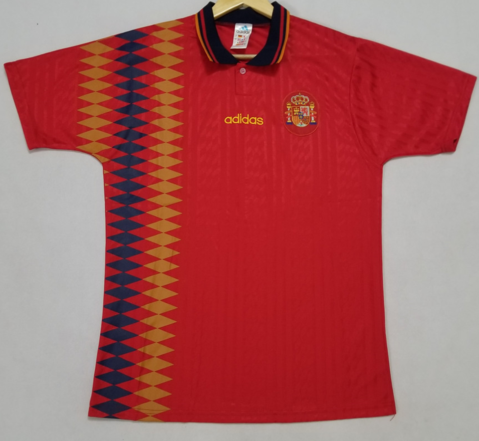 1994 Spain Home Red Retro Soccer Jersey