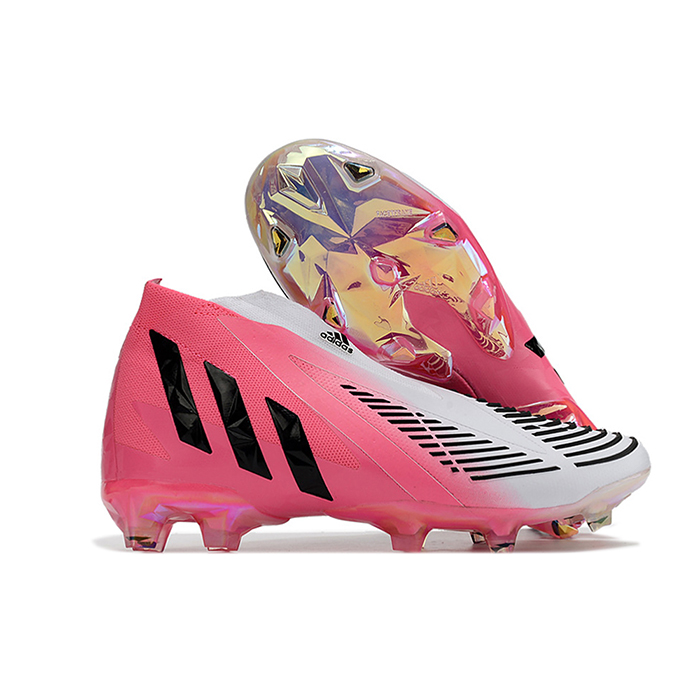 Predator Edge Geometric.1 FG High Soccer Shoes-White/Pink-5280937