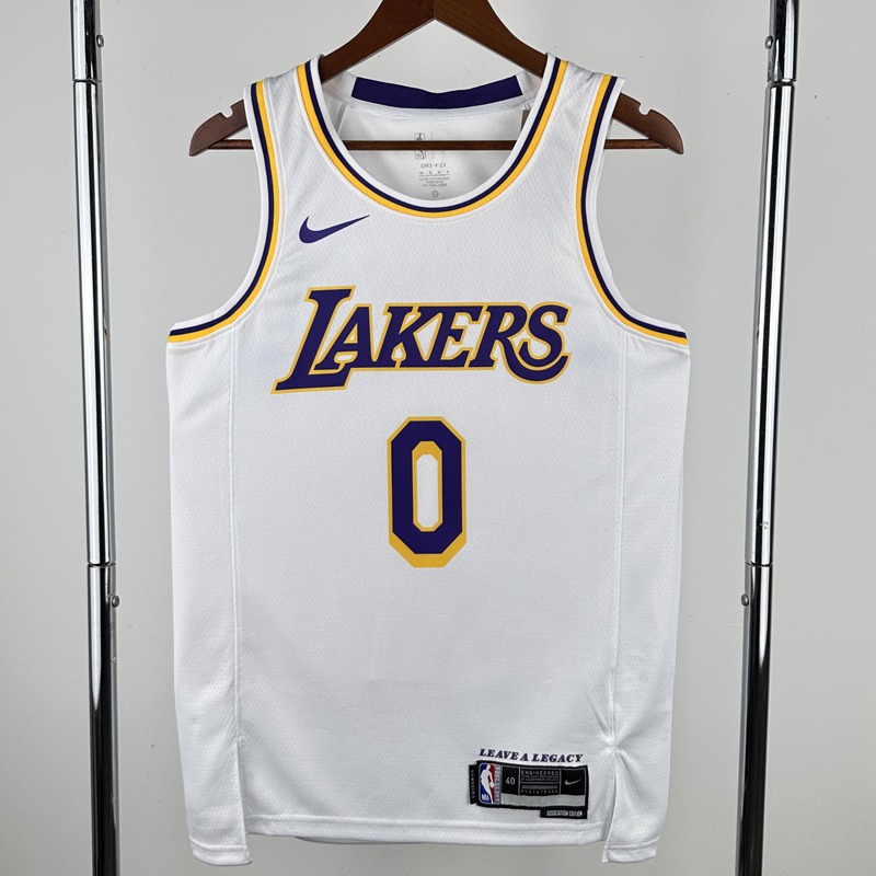 22-23 Lakers WESTBROOK #0 White Top Quality Hot Pressing NBA Jersey(圆领)