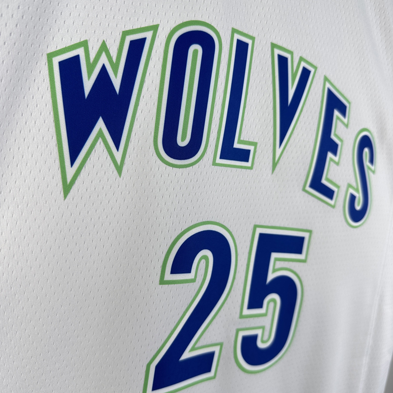 23-24 TIMBERWOLVES ROSE #25 White Top Quality H...