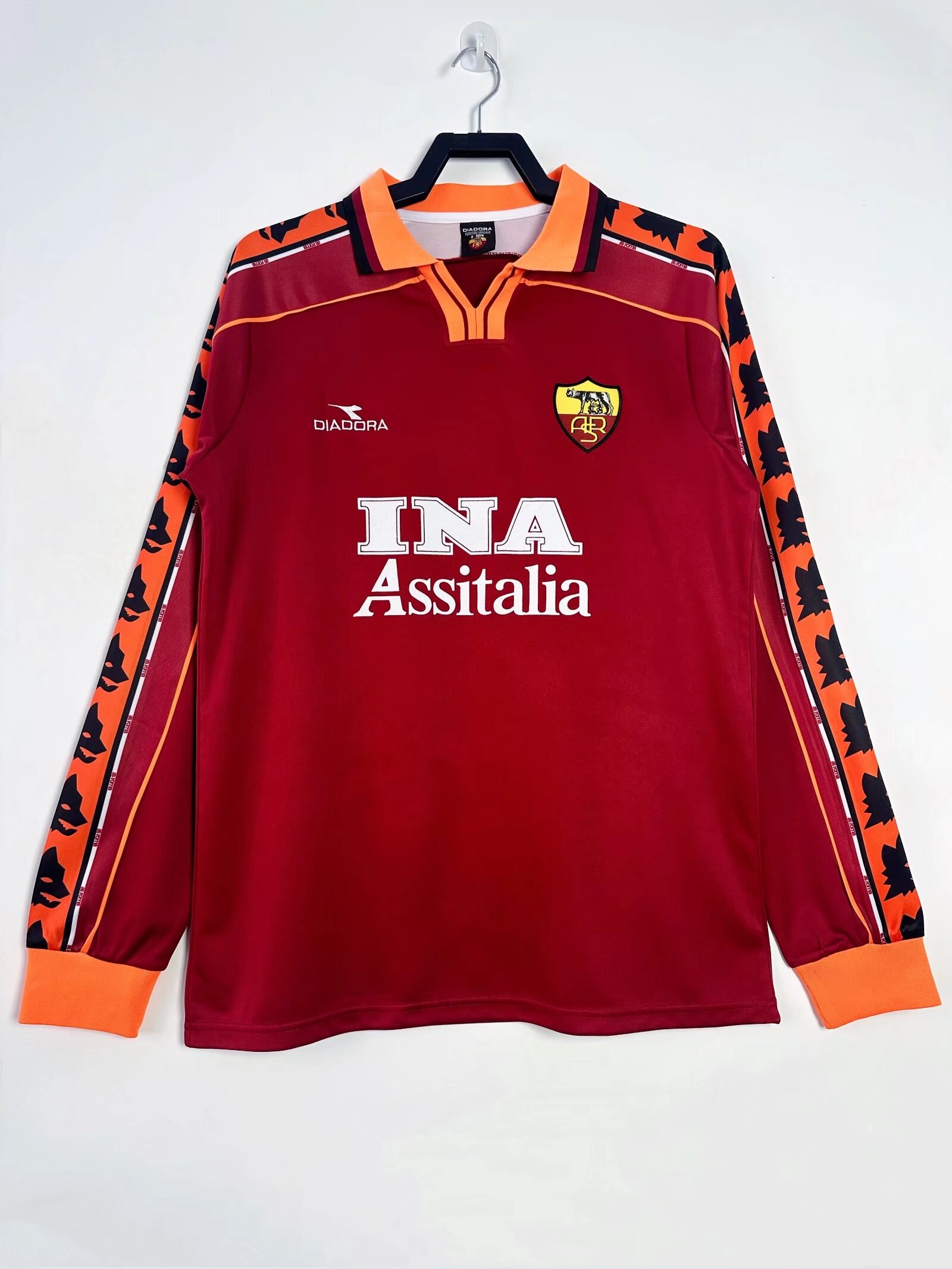 1998-1999 Roma Home Long sleeve Retro Soccer Jersey