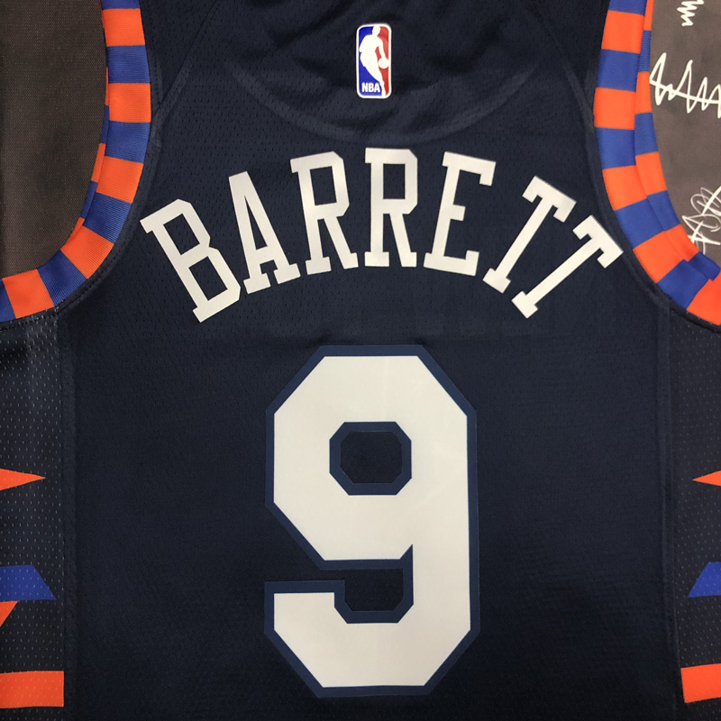 KNICKS BARRETT #9 Black Top Quality Hot Pressin...