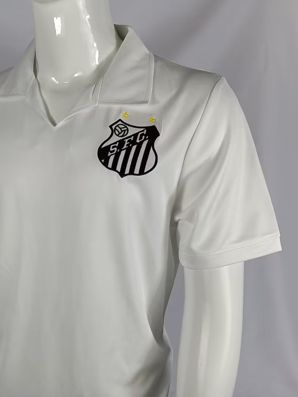 1970 Santos FC White Retro Soccer Jersey