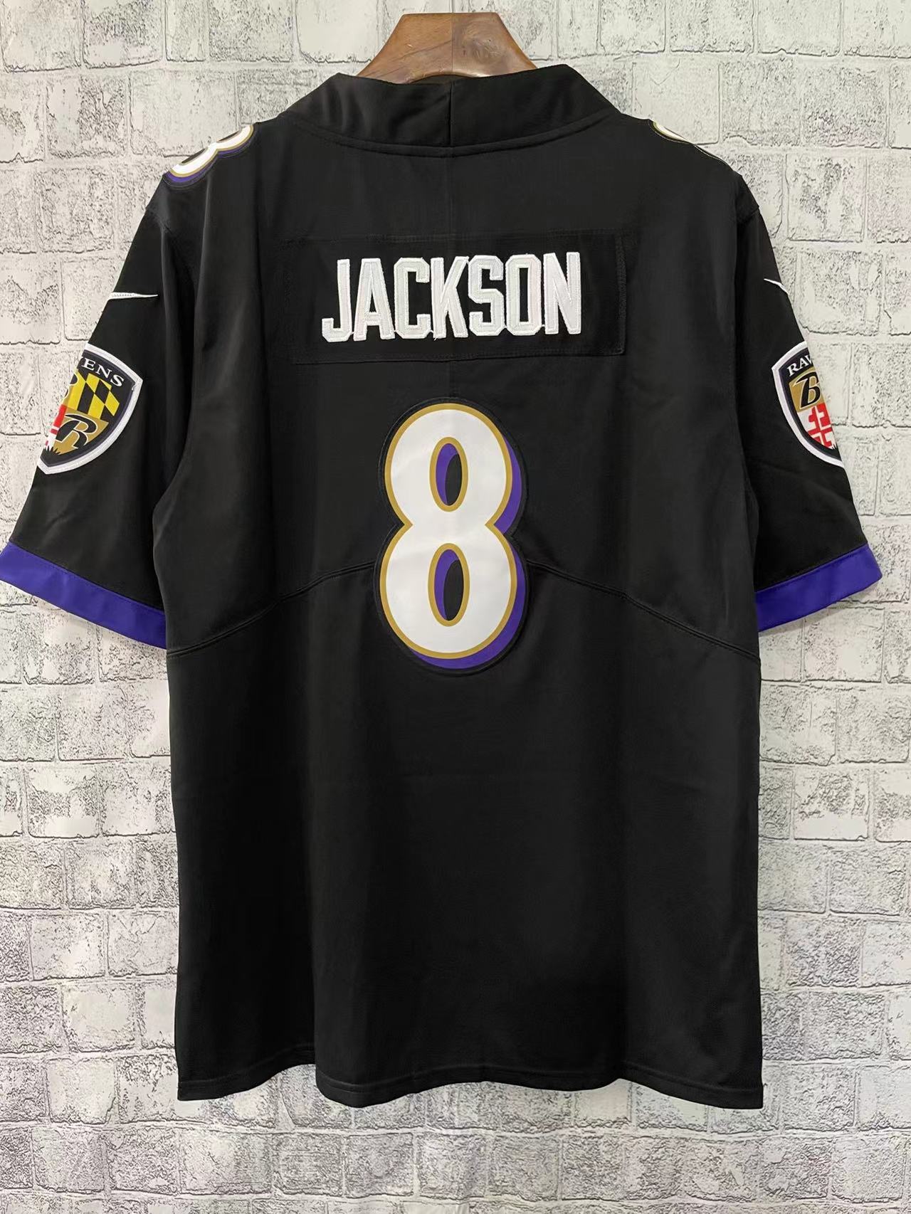 2023 Men‘s Baltimore Ravens JACKSON 8 NFL Jersey