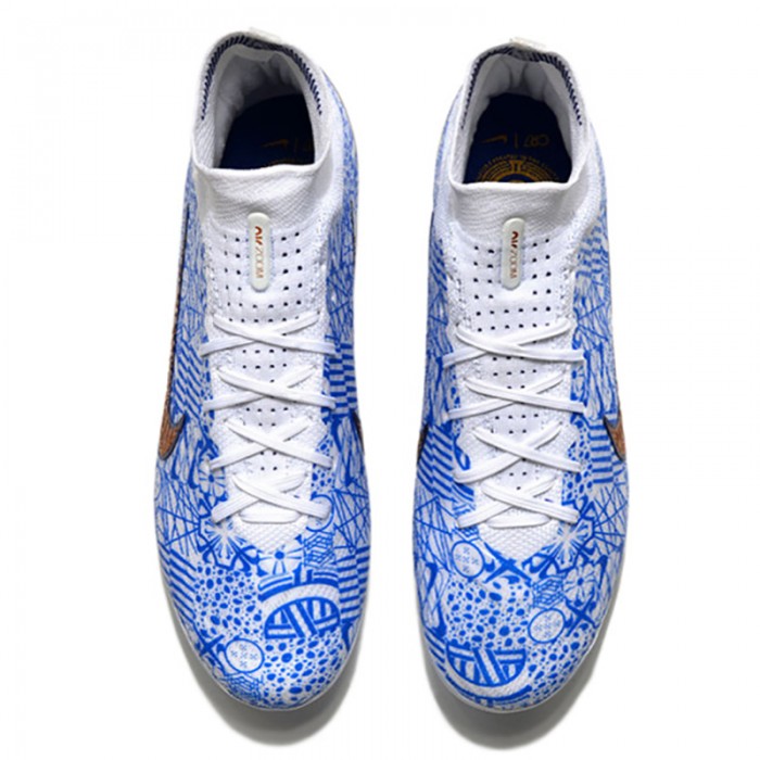 Air Zoom Mercurial Superfly IX Elite AG HIGH Soccer Shoes-White/Blue-4462128